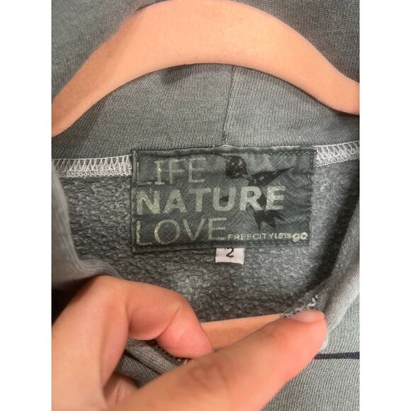 Free City Life Nature Love Full Zip Hoodie Women Sz M Loungewear Casual Comfort - Picture 3 of 13